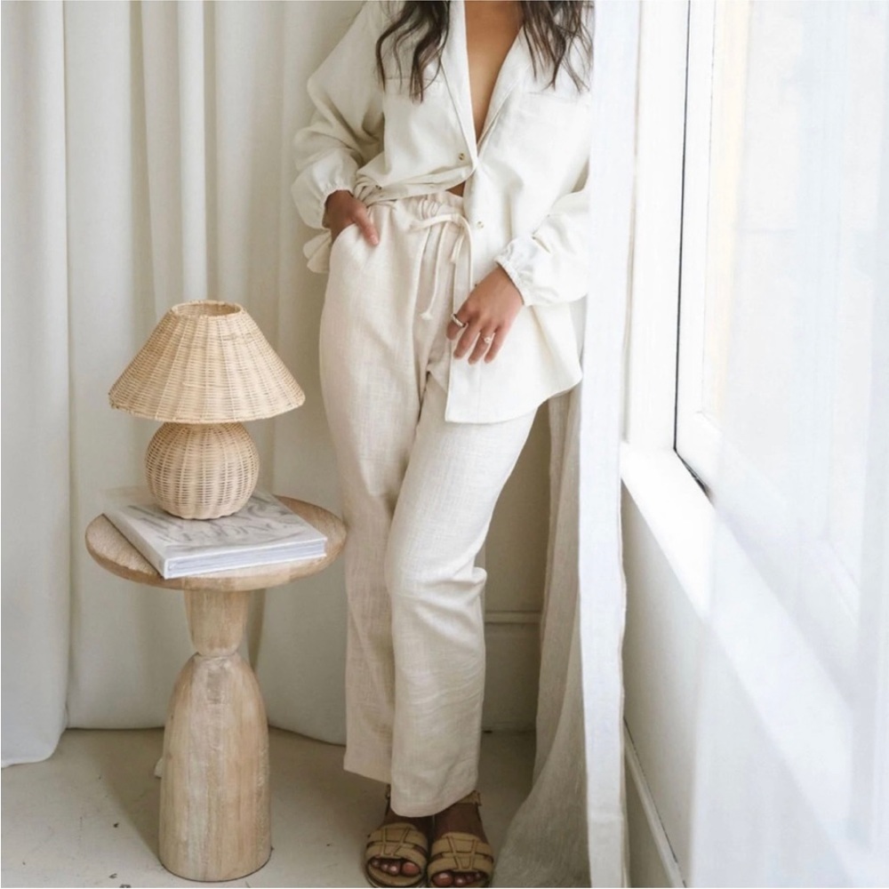 harly jae Cruz linen pants - BLACK - made in Canada